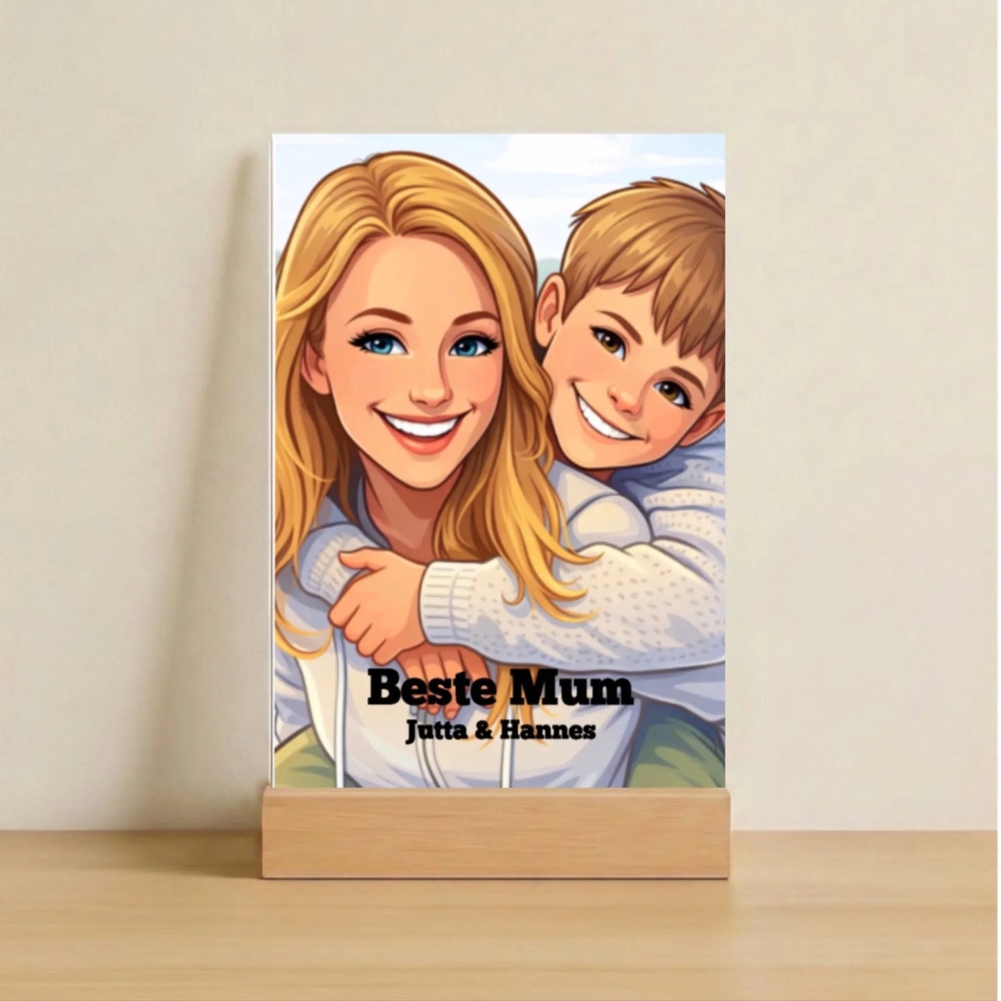 Cartoon Beste Mum von vorne Mockup