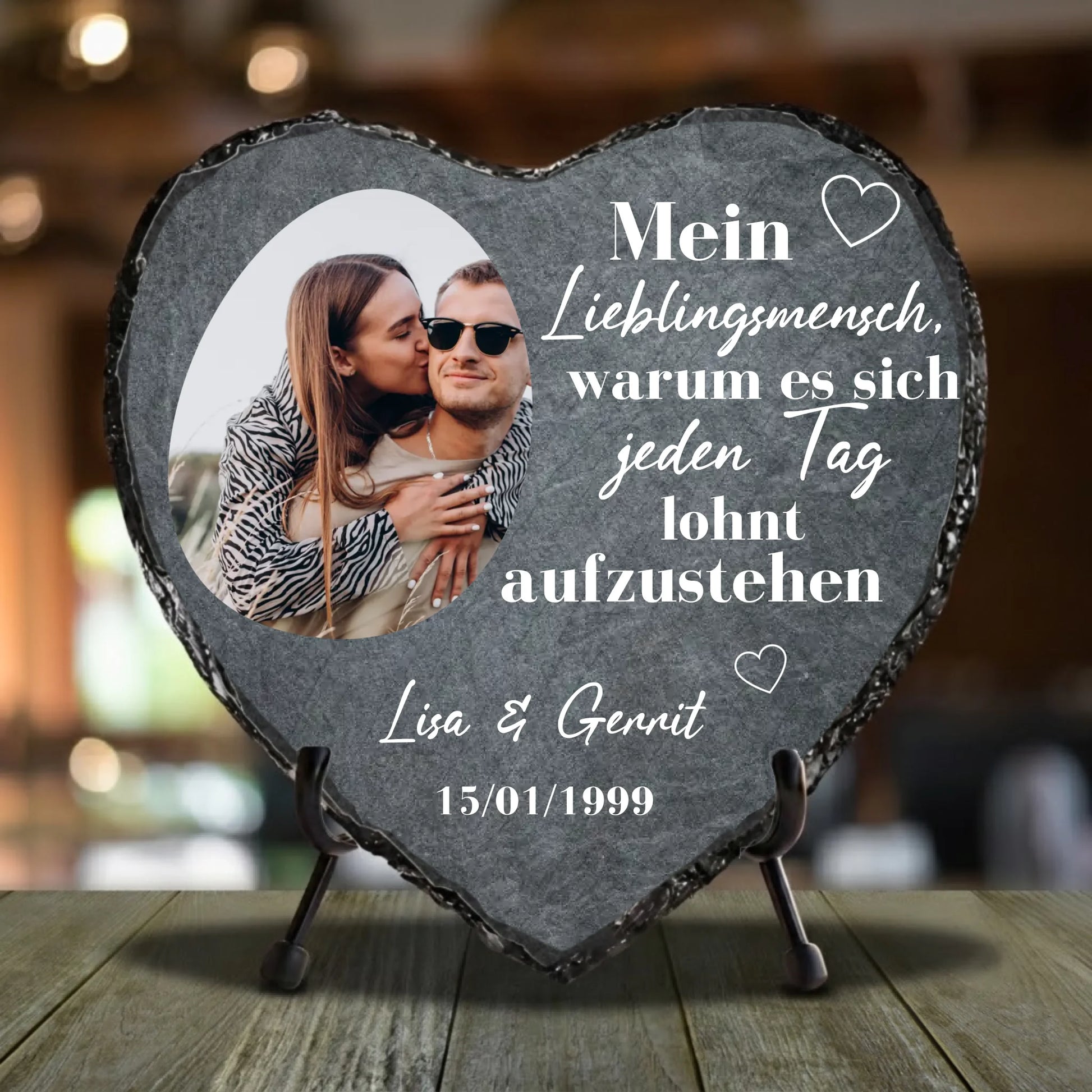 Schieferherzen mit Aufsteller reloaded Mockup