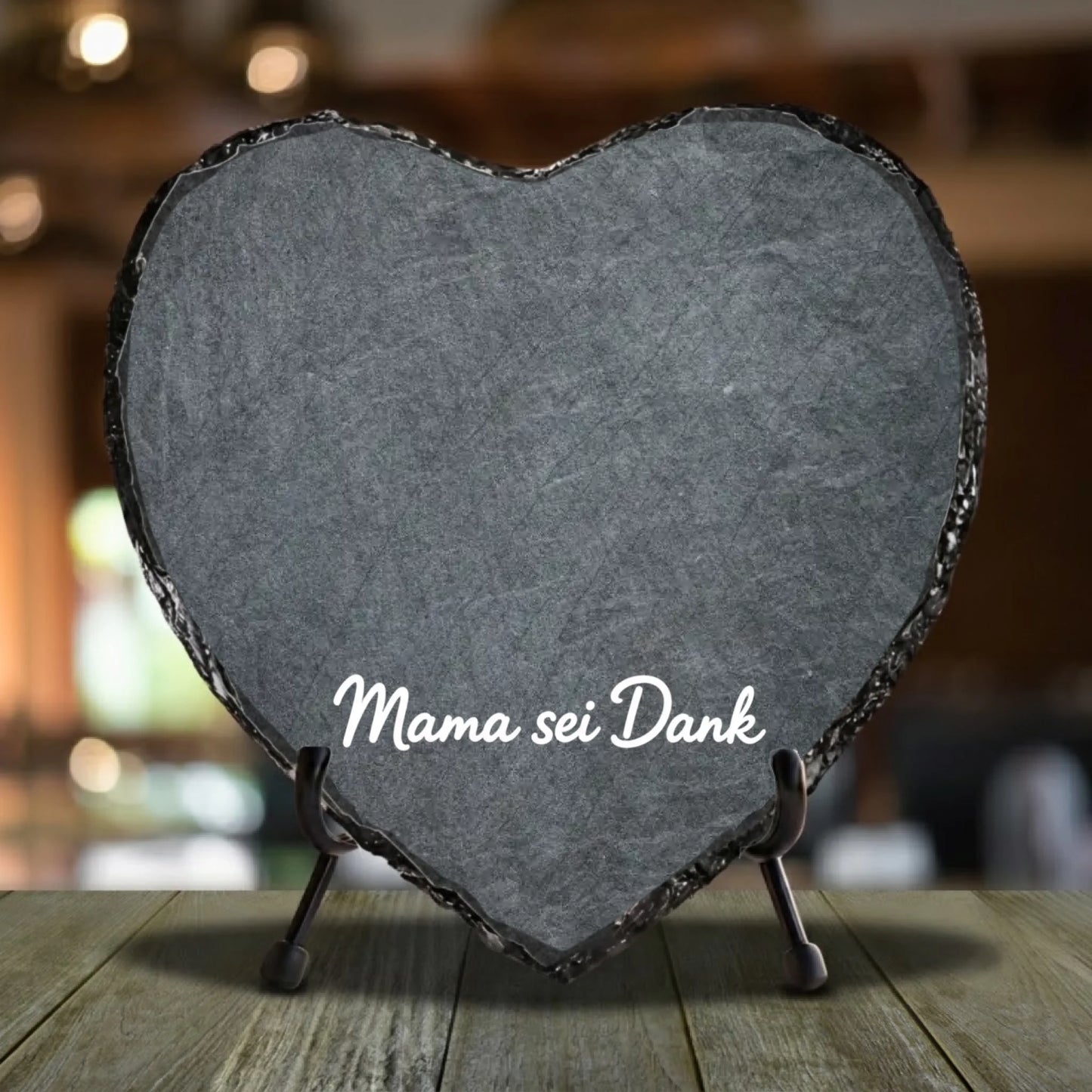 Mama sei Dank Schieferherz personalisiert - mit Aufsteller