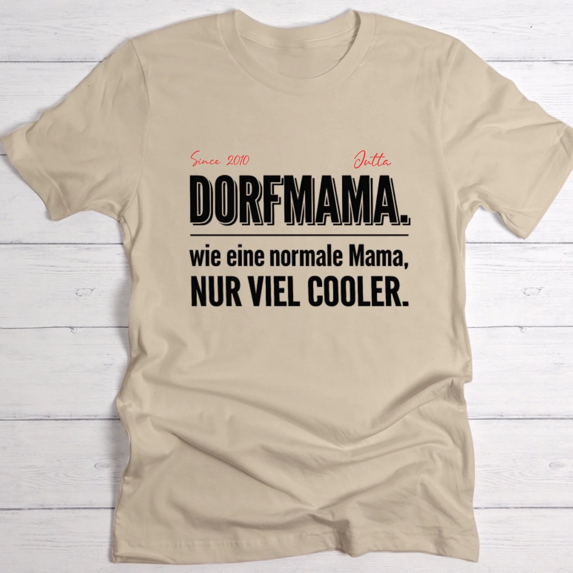 Dorfmama T-Shirt sand personalisiert
