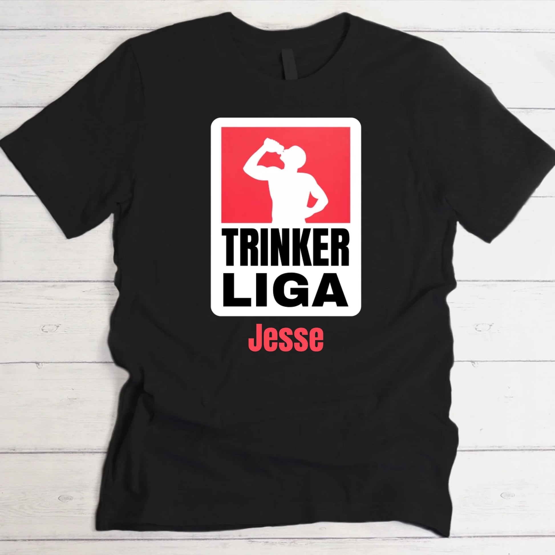Trinker Liga T-Shirt schwarz personalisiert