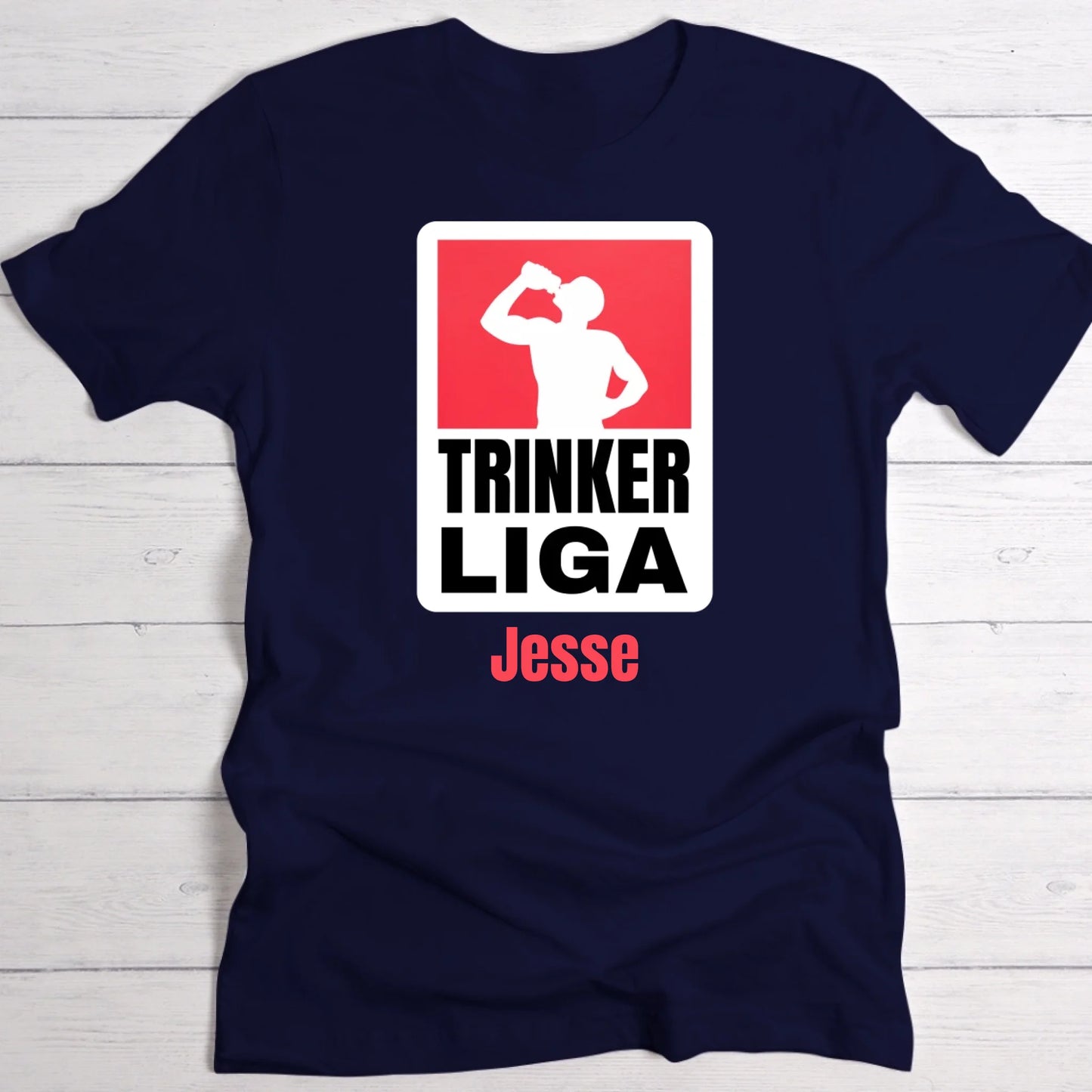 Trinker Liga T-Shirt blau personalisiert