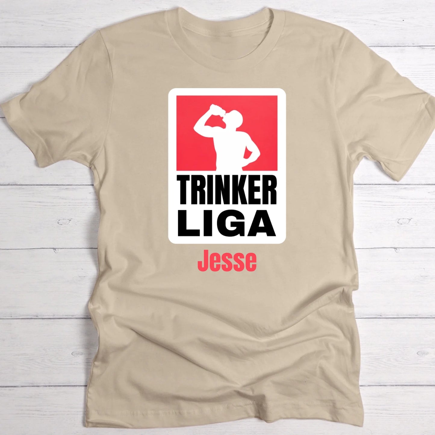 Trinker Liga T-Shirt sand personalisiert
