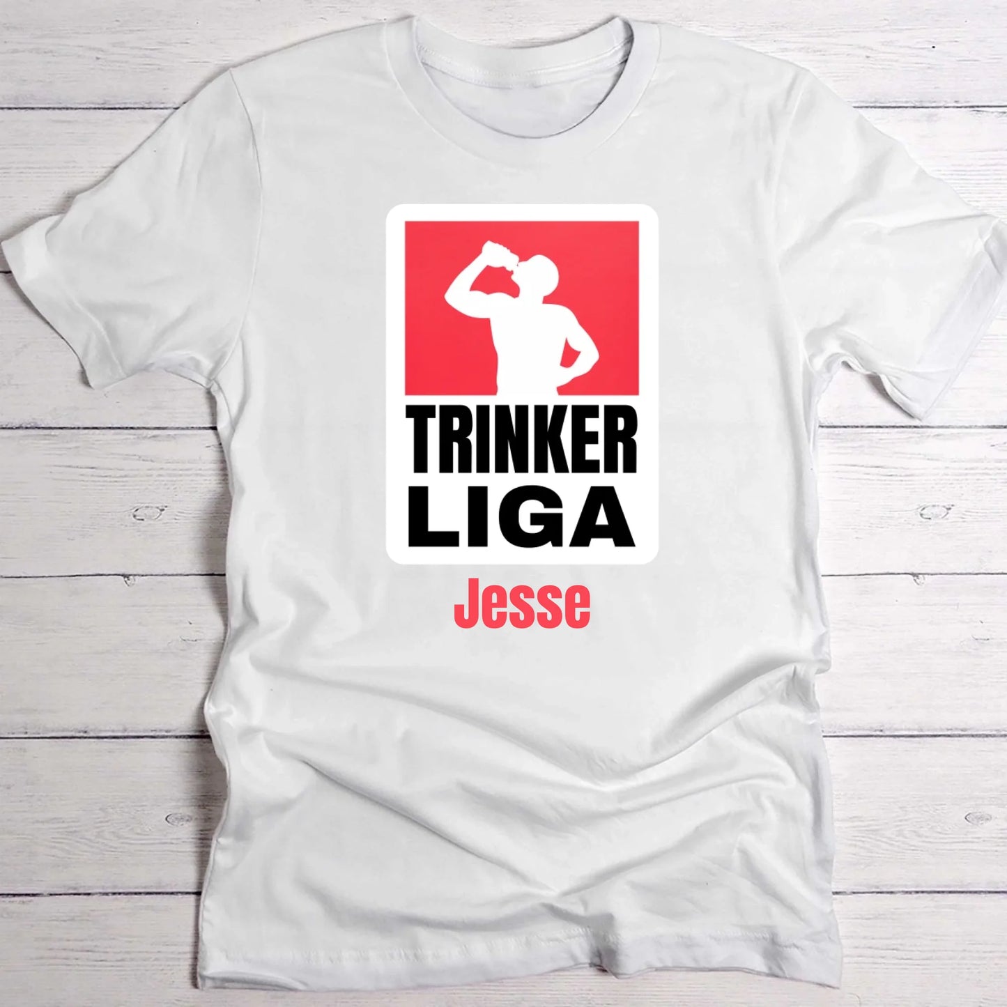 Trinker Liga T-Shirt weiß personalisiert