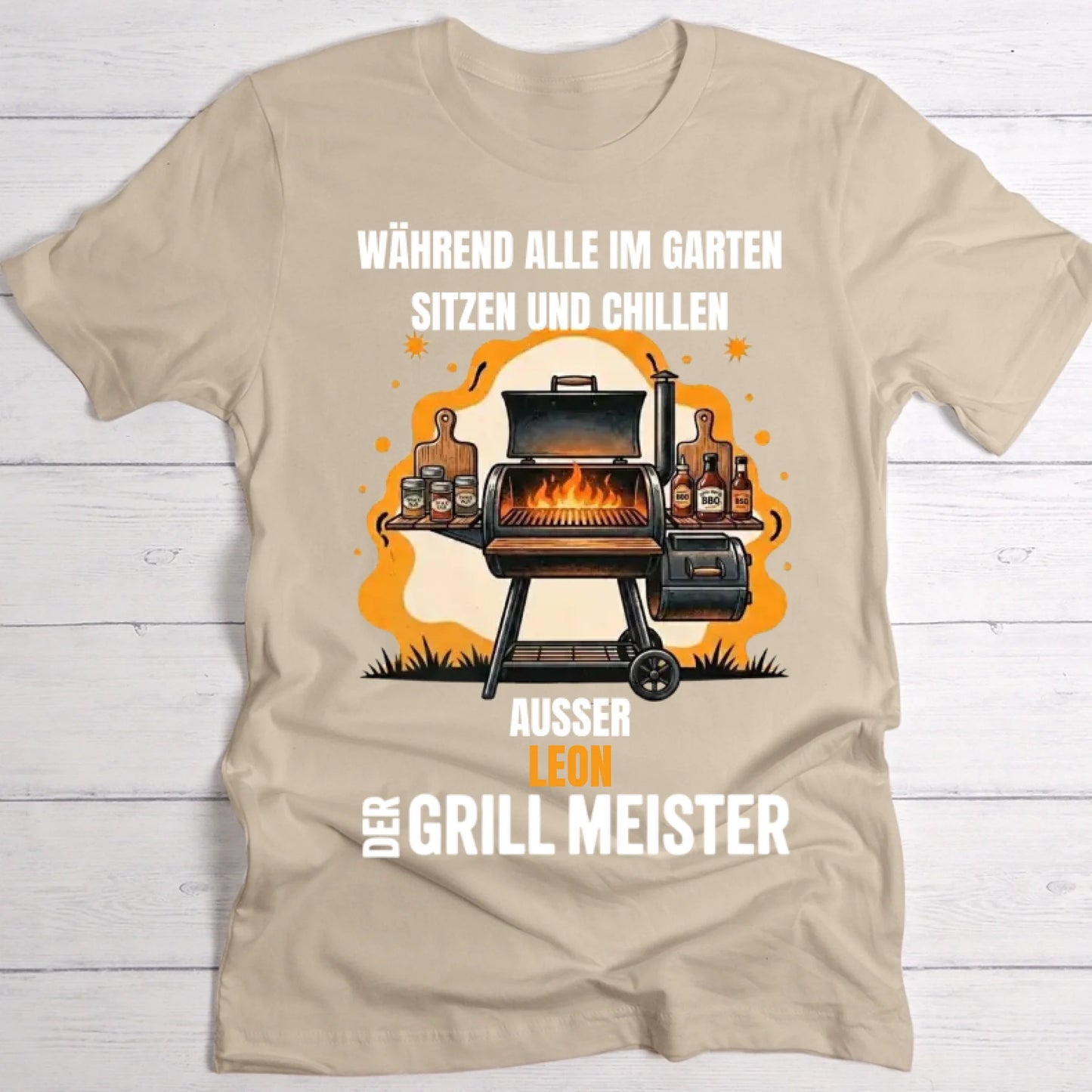 Der Grill Meister T-Shirt sand personalisiert