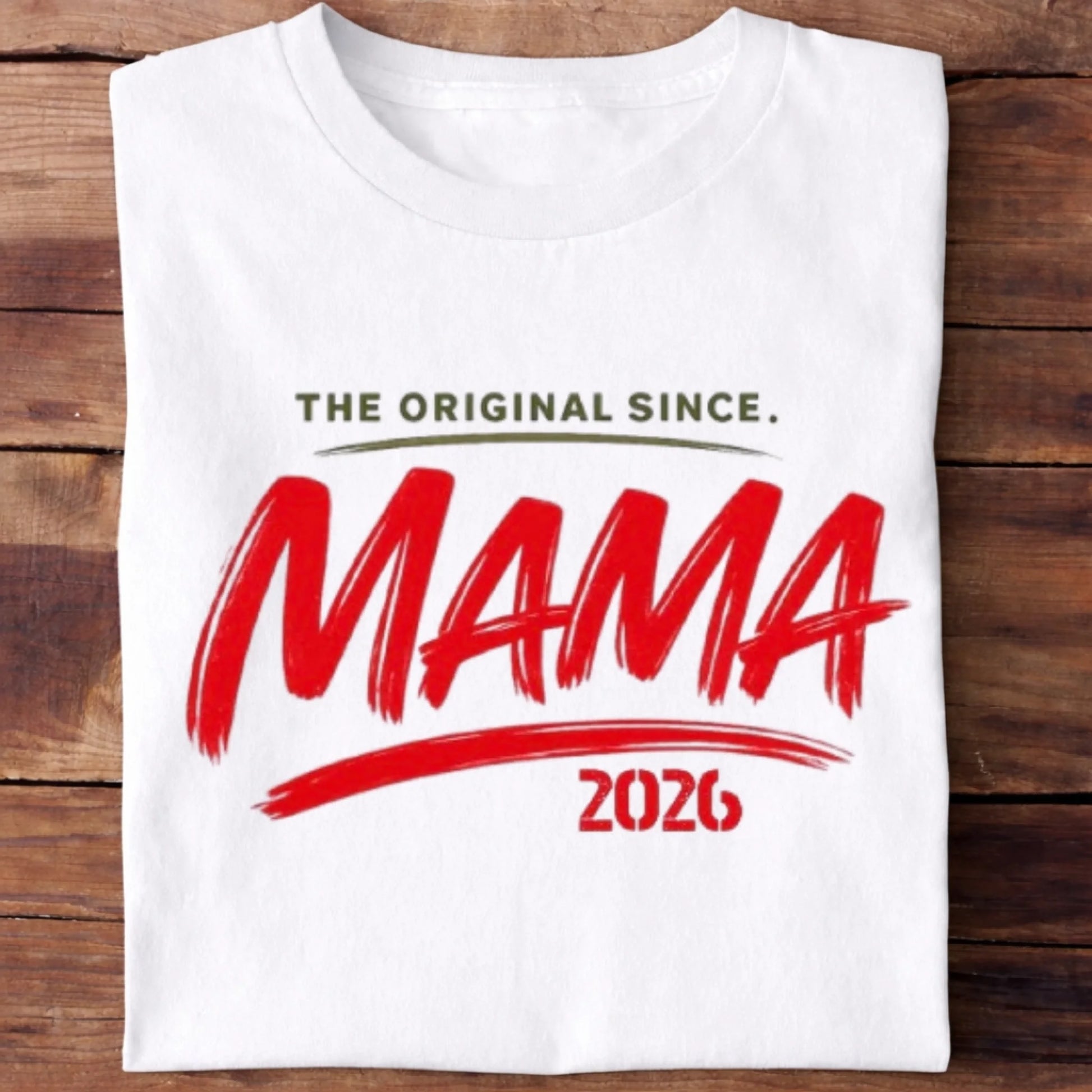 Mama The Original T-Shirt personalisiert - Flatlay Ansicht
